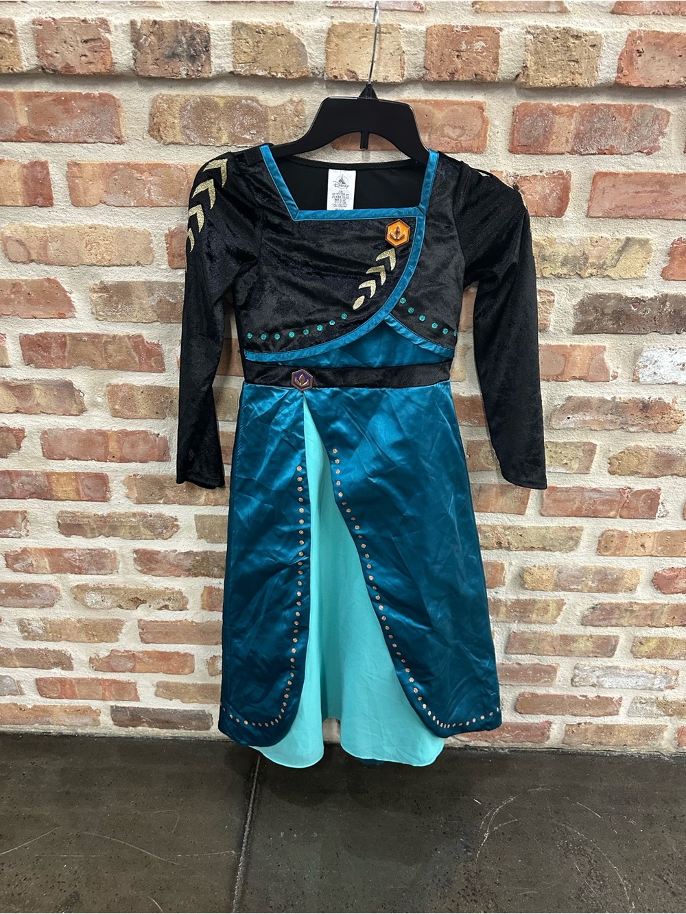 Dreamy Frozen Teal and Black Girls' Princess Costume Dress